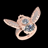 5.24 Ctw VS/SI1 Diamond 14K Rose Gold Creature Ring