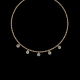 0.75 Ctw VS/SI1 Diamond 14K Yellow Gold Yard Necklace