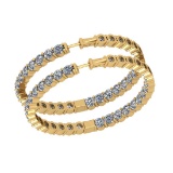 1.54 Ctw VS/SI1 Diamond 14K Yellow Gold Hoop Earrings