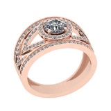 1.64 Ctw VS/SI1 Diamond 14K Rose Gold Engagement /Wedding Halo Ring