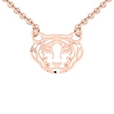 14k Rose Gold Lion Face Pendant Necklace Gold Weight Approx:- 8.40 Gram