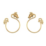 14k Yellow Gold Dragon Animal Earrings Weight Approx 10.80 Gram