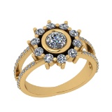 1.28 Ctw VS/SI1 Diamond 14K Yellow Gold Engagement Halo Ring