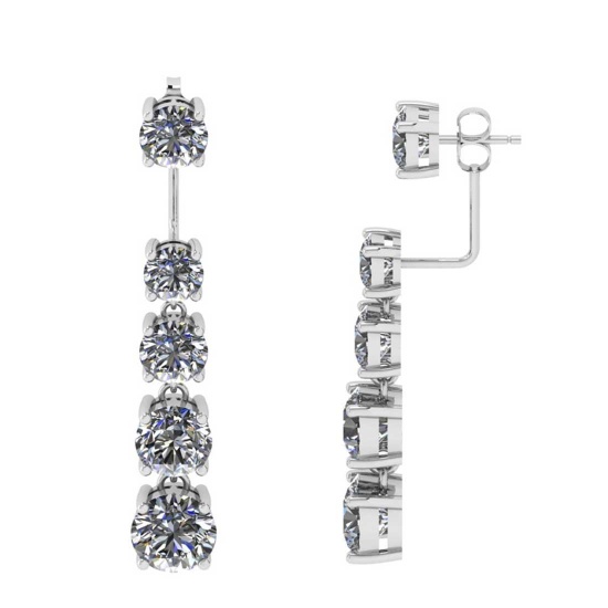 3.96 Ctw VS/SI1 Diamond 14K White Gold Earrings ALL DIAMOND ARE LAB GROWN