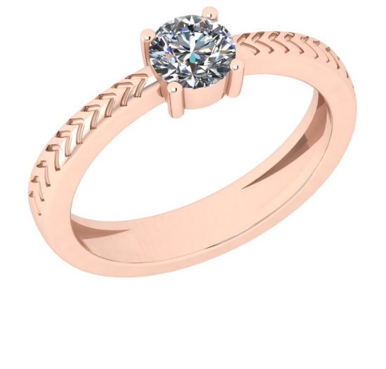 CERTIFIED 0.9 CTW H/SI2 ROUND (LAB GROWN IGI Certified DIAMOND SOLITAIRE RING ) IN 14K YELLOW GOLD