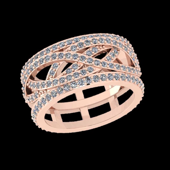 1.47 Ctw VS/SI1 Diamond 14K Rose Gold Engagement /Wedding Band Ring