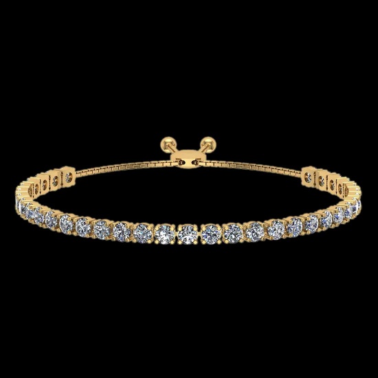 1.66 Ctw VS/SI1 Diamond 14K Yellow Gold Slide Bracelet ALL DIAMOND ARE LAB GROWN