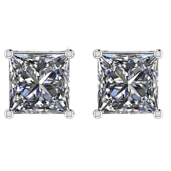 Certified 1.08 CTW Diamond (LAB GROWN IGI Certified DIAMOND Stud Earrings ) F/SI2