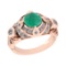 1.95 Ctw VS/SI1 Emerald And Diamond 14K Rose Gold Vintage Style Filigree Ring