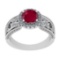 2.31 Ctw VS/SI1 Ruby And Diamond 14K White Gold Engagement /Wedding/Anniversary Ring