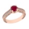 1.40 Ctw VS/SI1 Ruby And Diamond 14K Rose Gold Vintage Style Filigree Ring