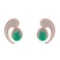 8.25 CtwVS/SI1 Emerald And Diamond 14K Rose Gold Stud Earrings ( ALL DIAMOND ARE LAB GROWN )