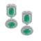 2.45 Ctw VS/SI1 Emerald And Diamond 14K White Gold Earrings