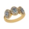 1.89 Ctw VS/SI1 Diamond 14K Yellow Gold three stone Engagement Ring