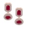 2.45 Ctw VS/SI1 Ruby And Diamond 14K Rose Gold Earrings