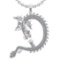 1.96 Ctw VS/SI1 Ruby And Diamond 14K White Gold Dragon Pendant Necklace ALL DIAMOND ARE LAB GROWN
