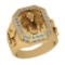 1.05 Ctw VS/SI1 Diamond 14K Yellow Gold wild Lion Mens Ring