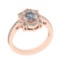 1.10 Ctw VS/SI1 Diamond 14K Rose Gold Engagement Halo Ring