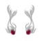 6.47 CtwVS/SI1 Ruby And Diamond 14K White Gold Dangling Earrings( ALL DIAMOND ARE LAB GROWN )