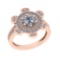 1.70 Ctw VS/SI1 Diamond Prong Set 10K Rose Gold Engagement Halo Ring