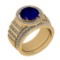 5.97 Ctw VS/SI1 Blue Sapphire And Diamond 14K Yellow Gold Engagement set Ring
