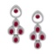8.32 Ctw VS/SI1 Ruby And Diamond 14K White Gold Earrings