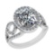 3.30 CtwVS/SI1 Diamond 14K White Gold Engagement Halo Ring