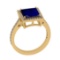 2.90 Ctw VS/SI1 Blue Sapphire And Diamond 14K Yellow Gold Engagement /Wedding/Anniversary Ring