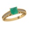 1.35 Ctw VS/SI1 Emerald And Diamond 14K Yellow Gold Engagement /Wedding/Anniversary Ring