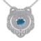 6.03 Ctw SI2/I1 Aquamarine And Diamond 14K White Gold Necklace