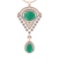 8.62 Ctw VS/SI1 Emerald And Diamond 14K Rose Gold Pendant Necklace