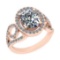 3.30 CtwVS/SI1 Diamond 14K Rose Gold Engagement Halo Ring