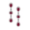 4.93 CtwVS/SI1 Ruby And Diamond 14K White Gold Dangling Earrings( ALL DIAMOND ARE LAB GROWN )