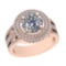 3.22 Ctw VS/SI1 Diamond 14K Rose Gold Engagement Halo Ring