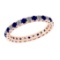 1.92 Ctw VS/SI1 Blue Sapphire And Diamond 14K Rose Gold Entity Band Ring