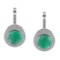 9.91 Ctw VS/SI1 Emerald And Diamond 14K White Gold Earrings