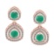 2.76 Ctw VS/SI1 Emerald And Diamond 14K Rose Gold Earrings