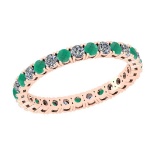 1.92 Ctw VS/SI1 Emerald And Diamond 14K Rose Gold Entity Band Ring