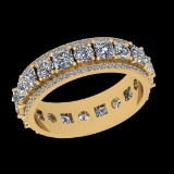 3.34 Ctw VS/SI1 Diamond 14K Yellow Gold Eternity Band Ring