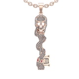 1.00 Ctw VS/SI1 Diamond 14K Rose Gold Vintage Style Snake Skull Necklace ALL DIAMOND ARE LAB GROWN