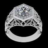 2.60 Ctw VS/SI1 Diamond 18K White Gold Engagement /Wedding Halo Ring