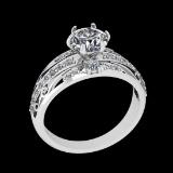 2.03 Ctw VS/SI1 Diamond 18K White Gold Engagement /Wedding Halo Ring