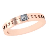 0.18 Ctw VS/SI1 Diamond Style 14K Rose Gold Solitaire Ring