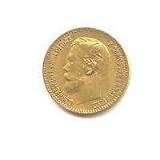 Russia 5 Roubles Gold Coin F-XF