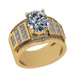 3.75 Ctw VS/SI1 Diamond 14K Yellow Gold Engagement Halo Ring