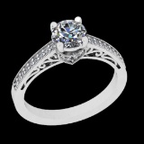 1.41 Ctw VS/SI1 Diamond 14K White Gold Filigree Wedding Ring