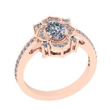 1.10 Ctw VS/SI1 Diamond 14K Rose Gold Engagement Halo Ring