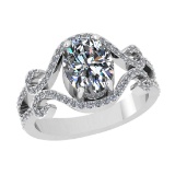 2.41 Ctw VS/SI1 Diamond 14K White Gold Engagement Halo Ring