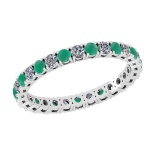1.92 Ctw VS/SI1 Emerald And Diamond 14K White Gold Entity Band Ring