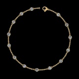 1.20 Ctw VS/SI1 Diamond 14K Yellow Gold Yard Necklace
